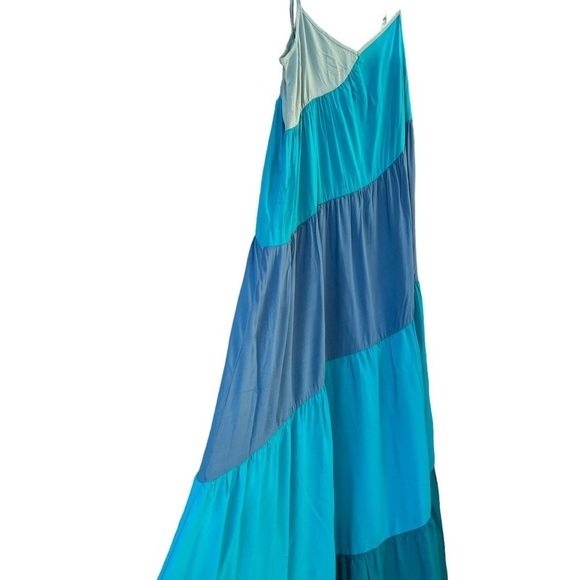 NWT L Space Block Color Blue Maxi Dress Small - Picture 6 of 7